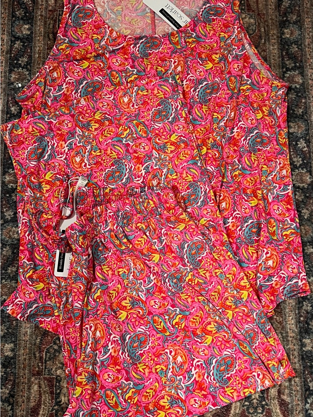 Paisley Tank & Pants Set - Pink Multi
